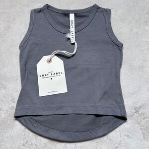 Gray Label Baby 0/6 Months Dark Gray Briar Organic Cotton Tank Top New